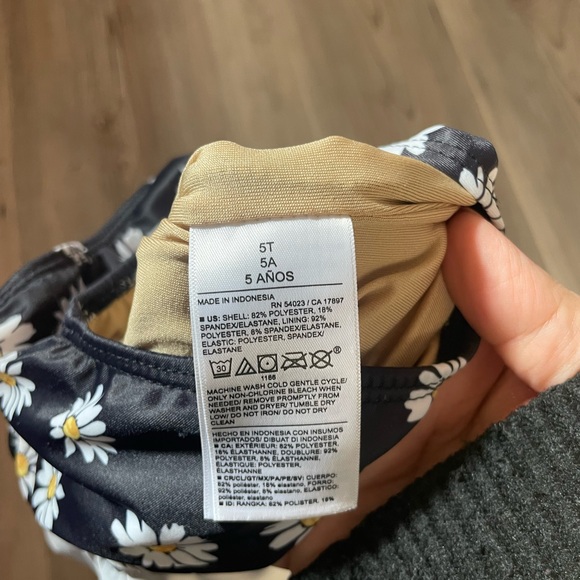 Old Navy Floral Black One-Piece Swimsuit - Picture 2 of 2